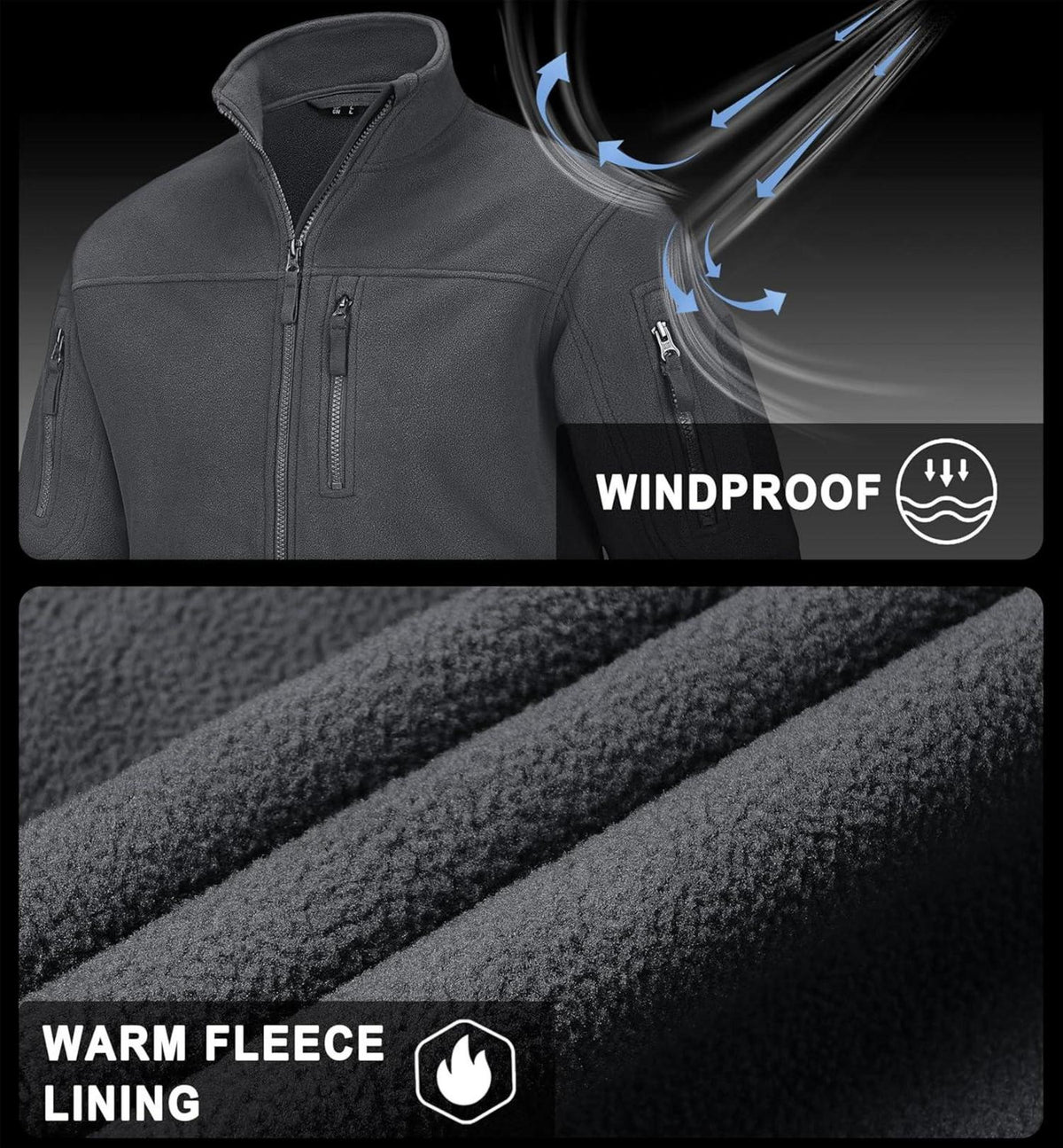 Outdoor Herren Fleecejacke winddicht taktische Armeejacke 7