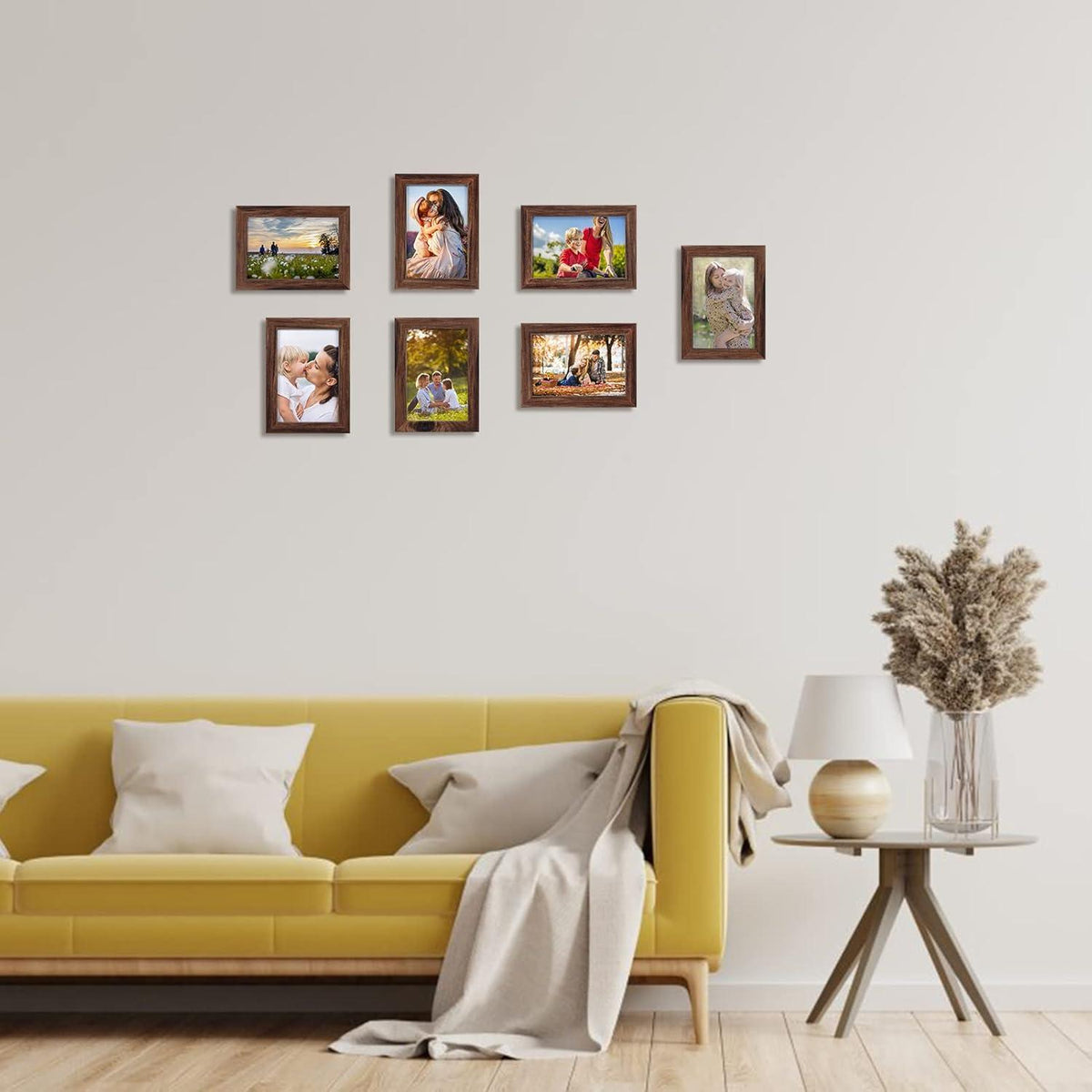 Braun Bilderrahmen Set 10x15cm für Fotos und Bilder, Collage, Wand- oder Tischaufsteller - Geschenk Freund
