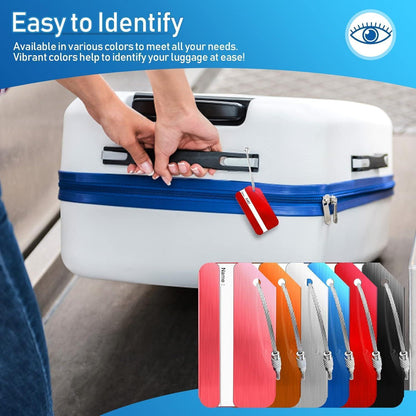 6x Gepäckanhänger Aluminium – Reise-Zubehör für Koffer & Tasche
