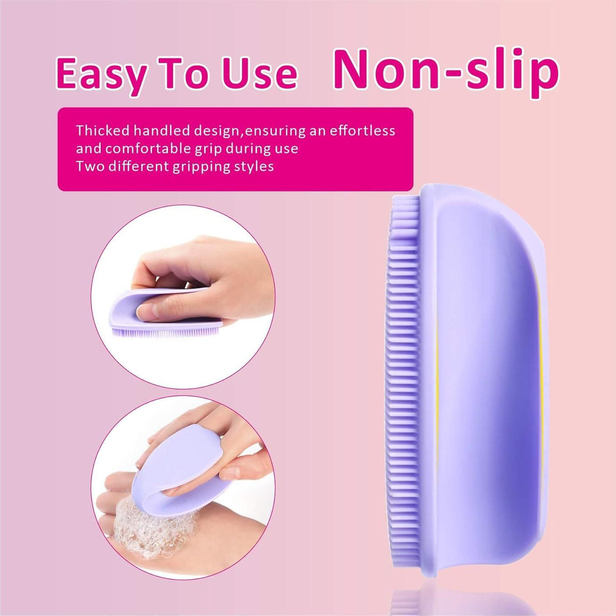 Silikon Gesichtsreiniger Peeling Bürste Handheld Massage Pink Lila