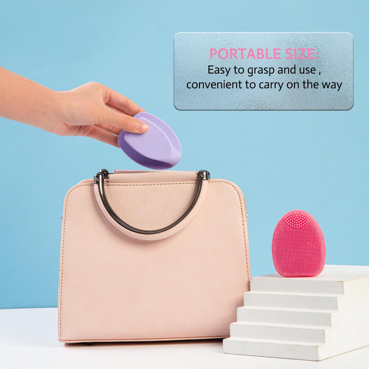 Silikon Gesichtsreiniger Peeling Bürste Handheld Massage Pink Lila