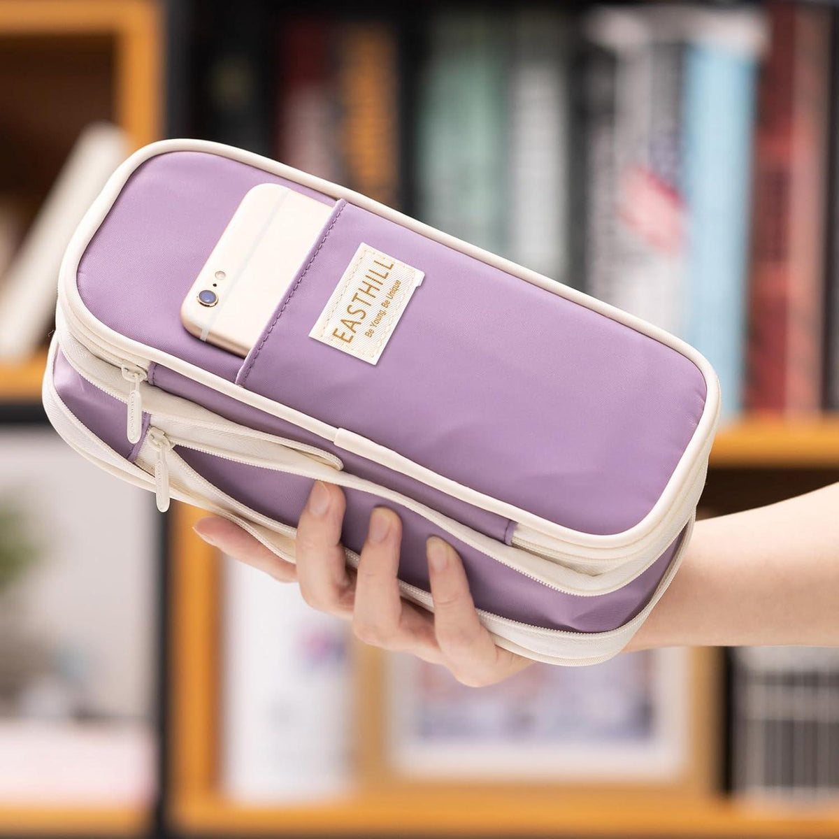 EASTHILL Großes Federmäppchen Violett – Schreibwaren Tasche für Teenager