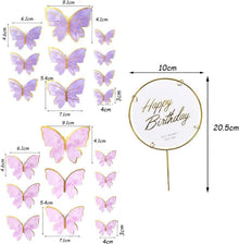 Lila 3D Schmetterling Tortendeko Cake Topper Geburtstag