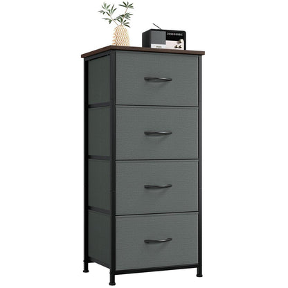 Somdot Kommode 4 Schubladen – Grau, 30x42x93 cm