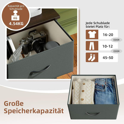 Somdot Kommode 4 Schubladen – Grau, 30x42x93 cm