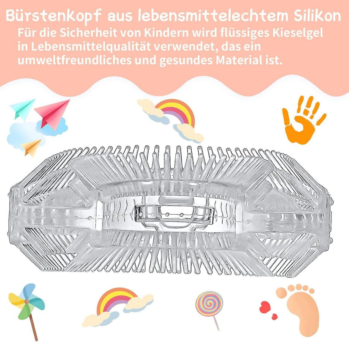 Kinder U-förmige Silikon Zahnbürste 2 Stück 2-6 Jahre 360 Grad Mundreinigung