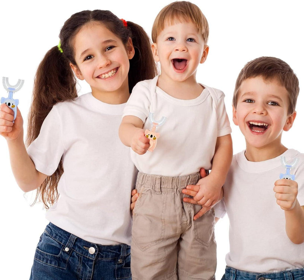 Kinder Silikon Zahnbürste U Form 2-6 Jahre 360 Grad Reinigung 2er Set