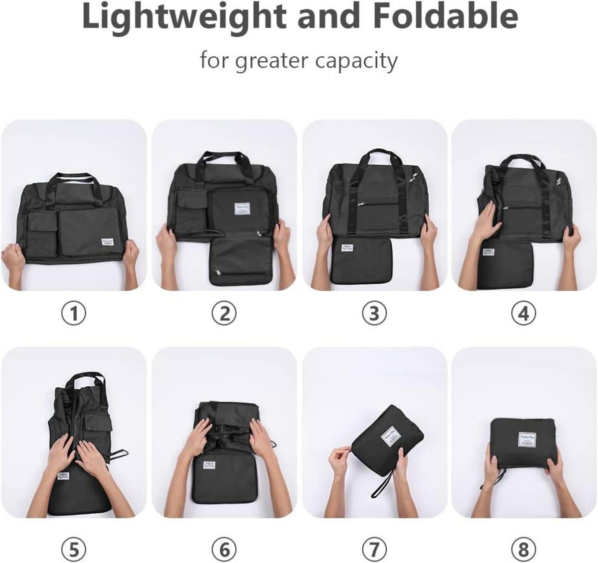 Flintronic 35L Faltbare Reisetasche Wasserdicht Sporttasche Schwarz
