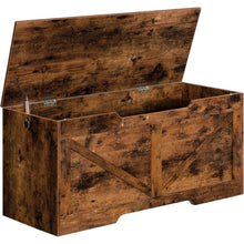 HOOBRO Truhenbank mit Stauraum und Deckel 100cm Dunkelbraun