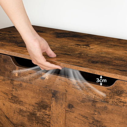 HOOBRO Truhenbank mit Stauraum und Deckel 100cm Dunkelbraun