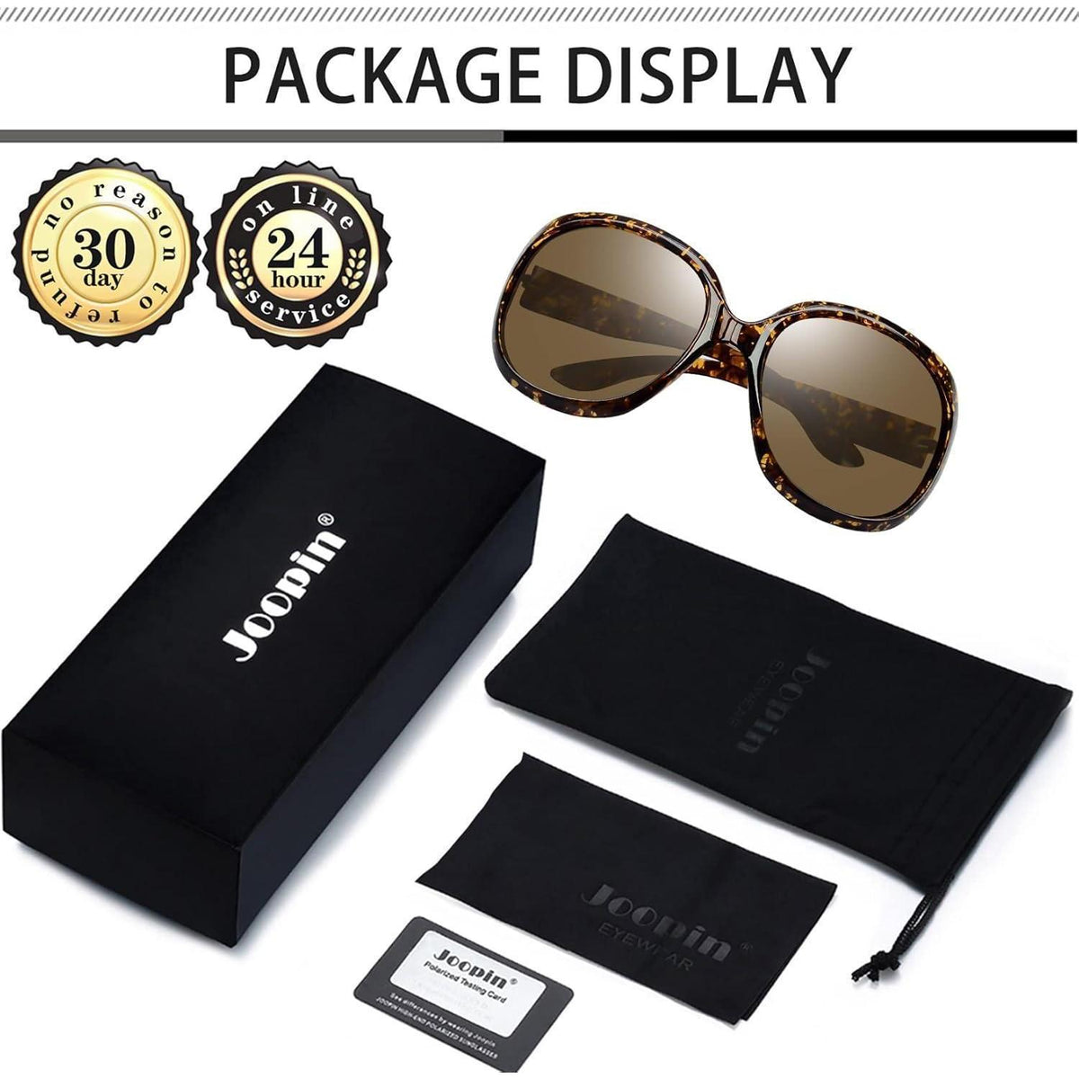 Übergroße Damen Sonnenbrille polarisiert UV400 Leopard/Braun