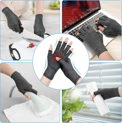 Arthritis Kompressionshandschuhe Fingerlose für Damen Herren