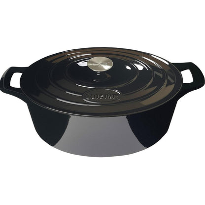 Ovaler Gusseisen-Bräter 6,5L – Mattschwarz & Induktionsgeeignet