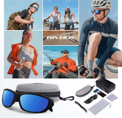 Polarisierte Sport-Sonnenbrille TR90 Rahmen UV400 für Damen Herren