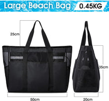 Lubardy Strandtasche XXL Familie mit Reißverschluss Schwarz