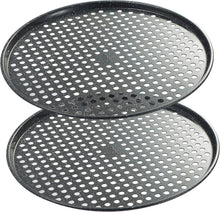 Monfish Pizzablech 36cm rund gelocht Karbonstahl 2er Set