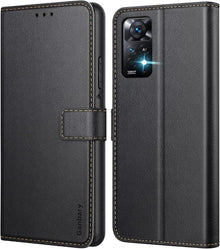 Handyhülle Xiaomi Redmi Note 11 Pro Leder Schwarz Flipcase