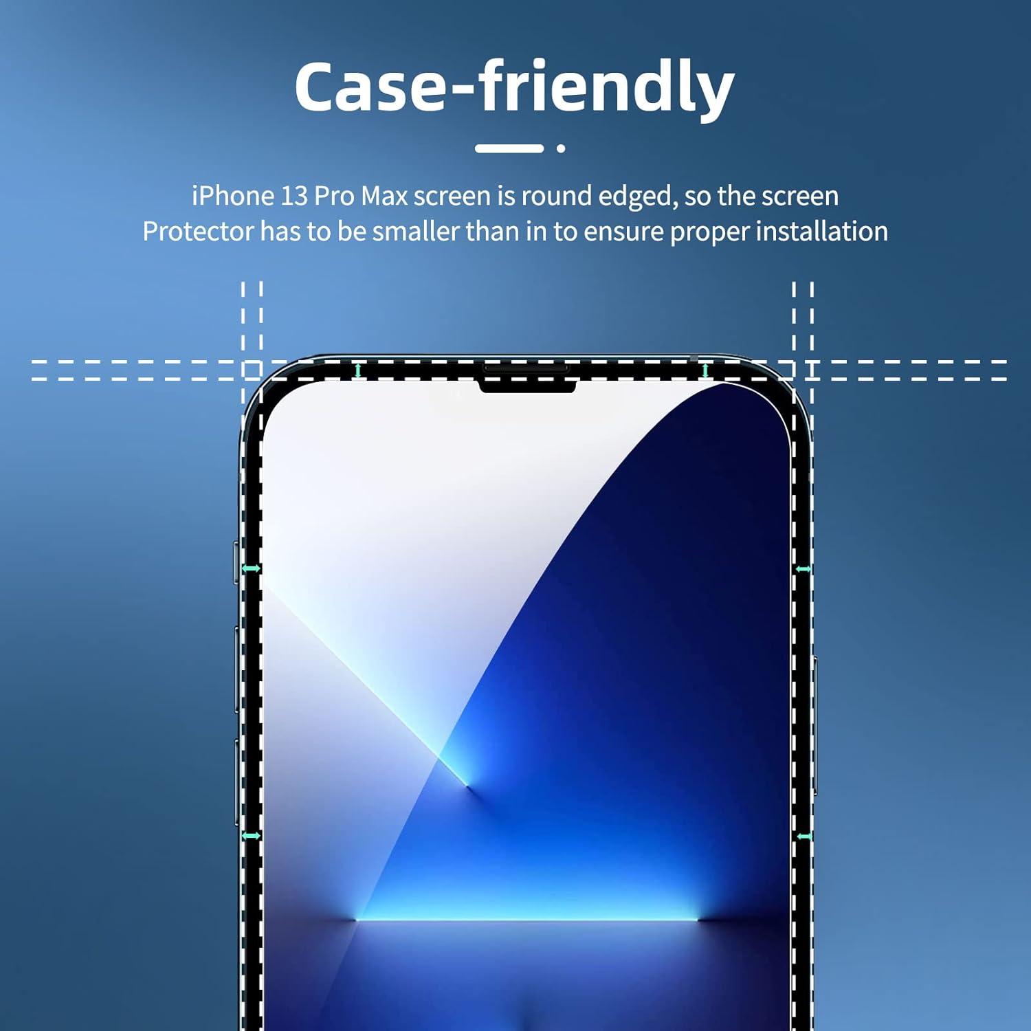 Panzer Schutzglas Kamera Schutzglas iPhone 13 Pro Max 9H-Härte kratzfest blasenfrei 4er Pack