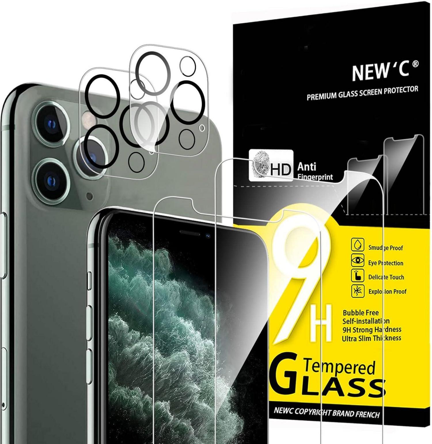 iPhone 11 Pro Max Panzer Schutzglas Set 4-teilig 9H Anti-Kratz Glas