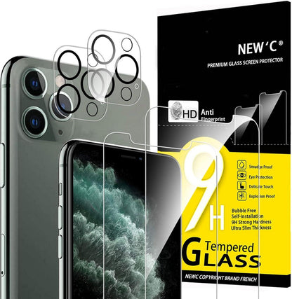 iPhone 11 Pro Max Panzer Schutzglas Set 4-teilig 9H Anti-Kratz Glas