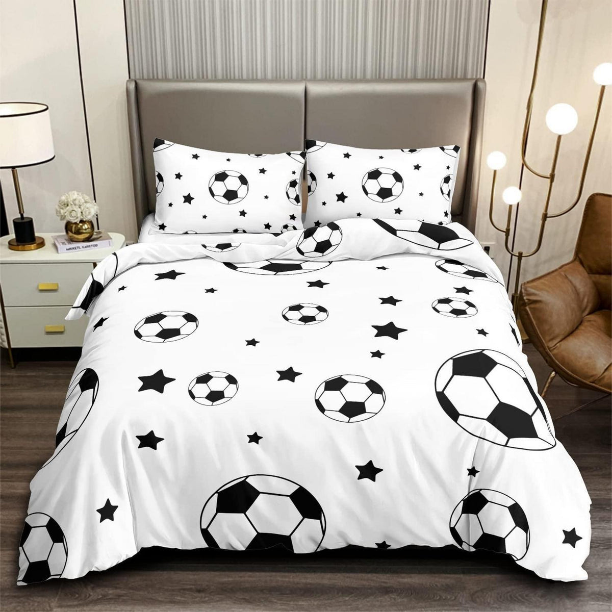 Fußball Bettwäsche Set Kinder 220x230cm mit Kissenbezügen