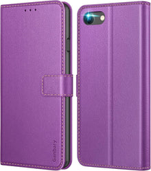 iPhone SE 2022 5G / SE 2020, iPhone 7/8 Lederhülle Violett