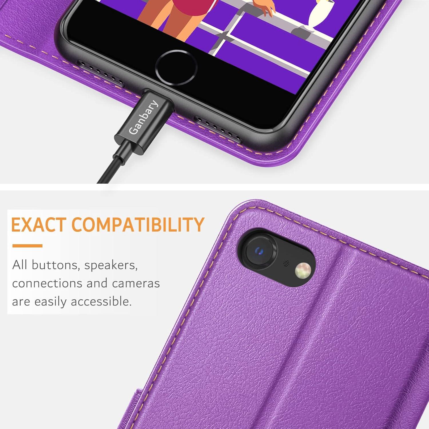 Ganbary Handyhülle iPhone SE 2022 5G SE 2020 7 8 Schutzhülle Violett
