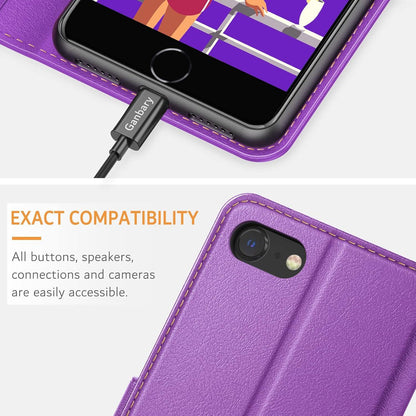 Ganbary Handyhülle iPhone SE 2022 5G SE 2020 7 8 Schutzhülle Violett