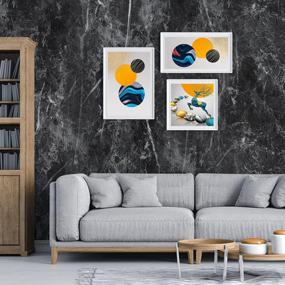 Selbstklebende Marmortapete Schwarz 40x500cm Glanz Vinyl