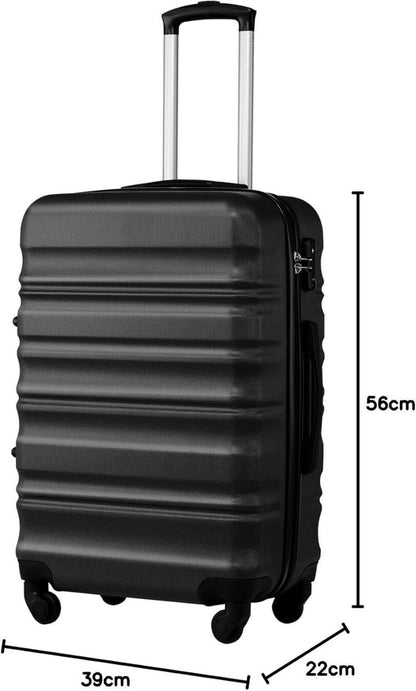 COOLIFE Hartschalen-Koffer Trolley Rollkoffer TSA-Schloss 4 Rollen Schwarz