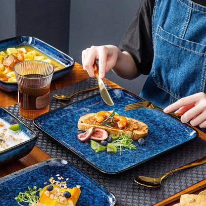 vancasso STERN Set blau 16-teilig Geschirr Tafelservice quadratisch