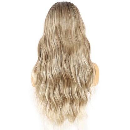 Synthetische Ombre Blonde Welle Spitze Front Perücke 24 Zoll