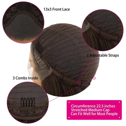 Synthetische Ombre Blonde Welle Spitze Front Perücke 24 Zoll