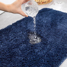 Rutschfester Badezimmerteppich dunkelblau 70x120 cm Mikrofaser