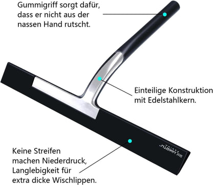 Duschabzieher Set Silikon Fensterabzieher Glasabzieher Edelstahl