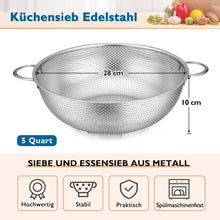 Herogo Küchensieb 28cm Edelstahl Mikroperforiert Abtropfsieb