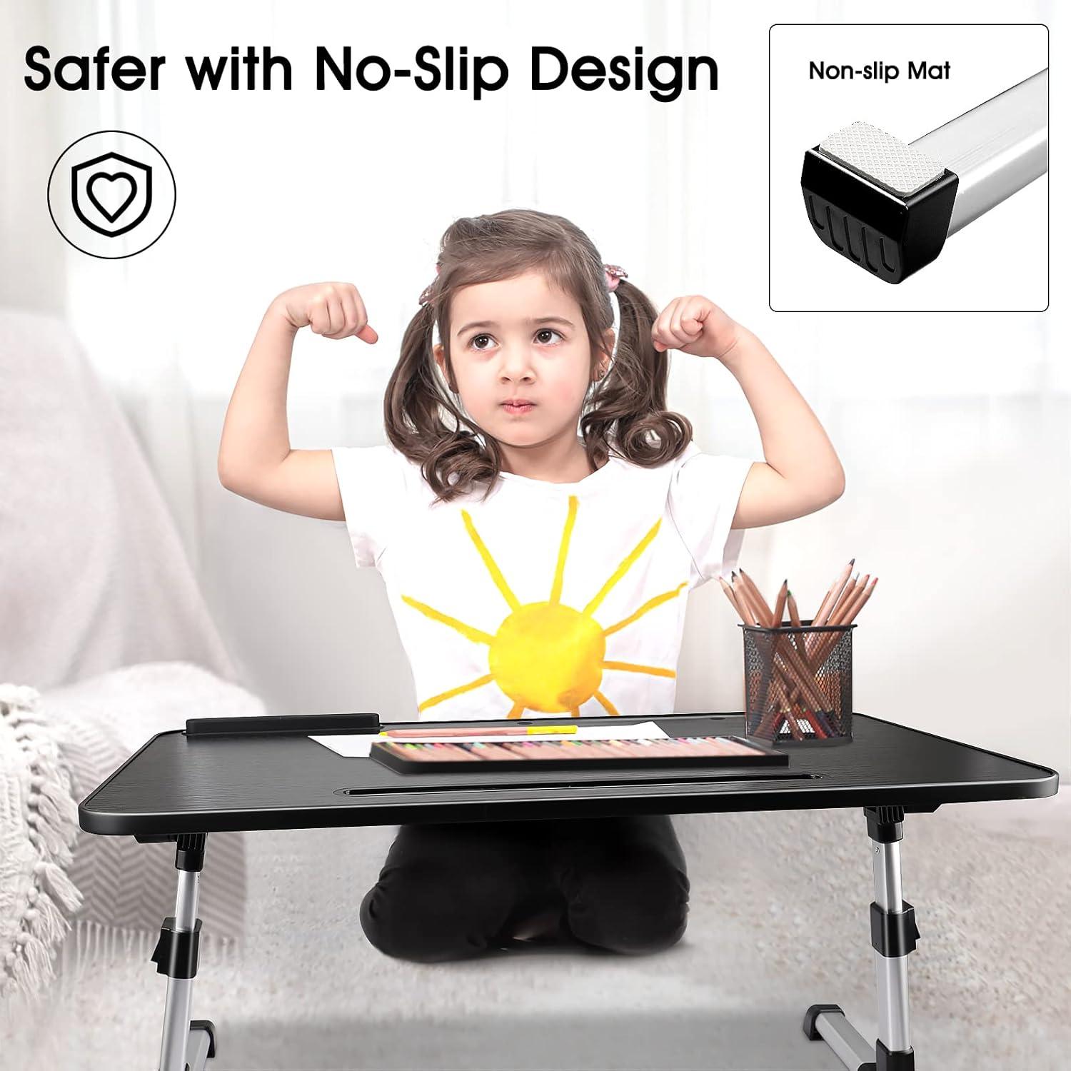 Höhenverstellbarer Laptoptisch für Bett & Sofa mit Schublade