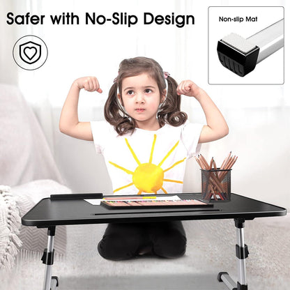 Höhenverstellbarer Laptoptisch für Bett & Sofa mit Schublade