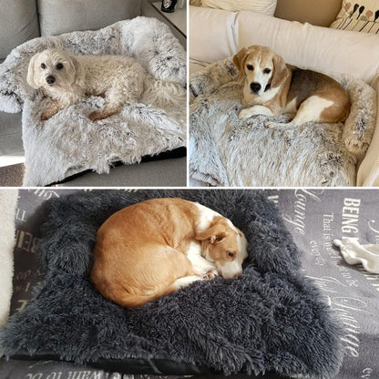 Flauschiges Hundebett Waschbar – Beige, Mittelgroß