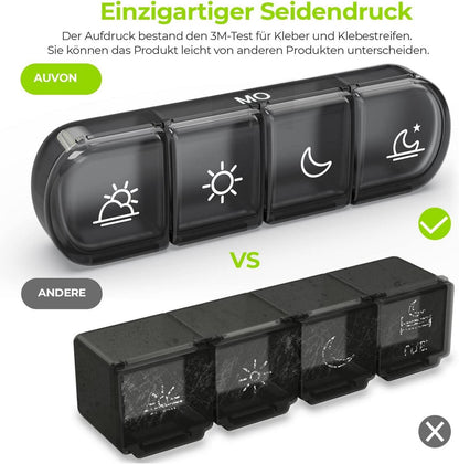 Tablettenbox 7 Tage 4 Fächer BPA-frei groß Vitamine Fischöl