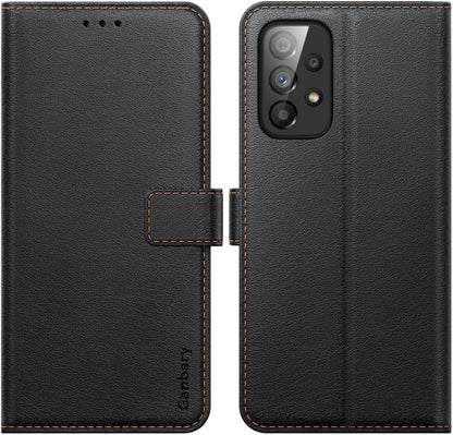 Samsung Galaxy A23 4G/5G Handyhülle Schwarz Leder Klapphülle magnetischer Verschluss