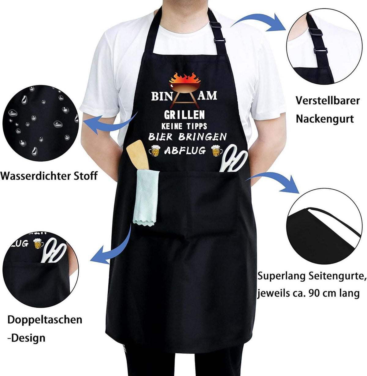 Lustige Grillschürze für Männer | Geschenk für Papa Opa