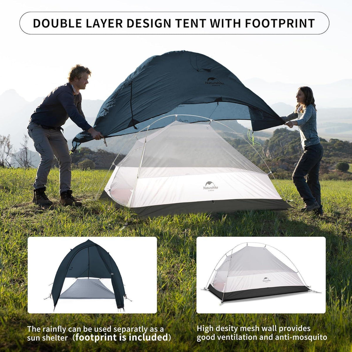 Leichtes 1-Personen Kuppelzelt für Camping & Wandern
