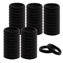 100er Set schwarze Baumwoll-Haargummis 4,5cm - Elastische Haargummis