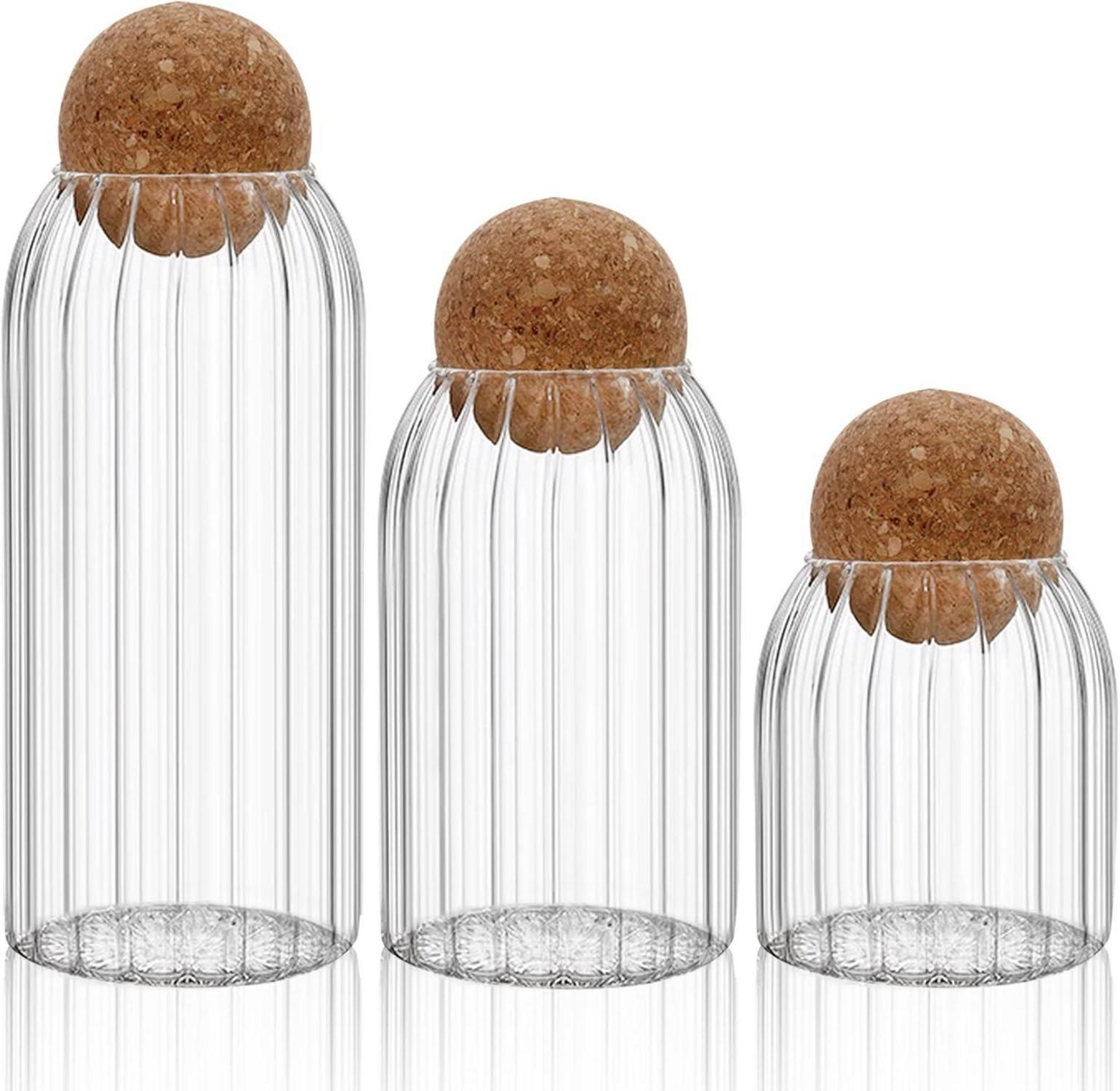 Aufbewahrungsglas Rund Kugeldeckel 3er-Set klar 500ml/700ml/1000ml