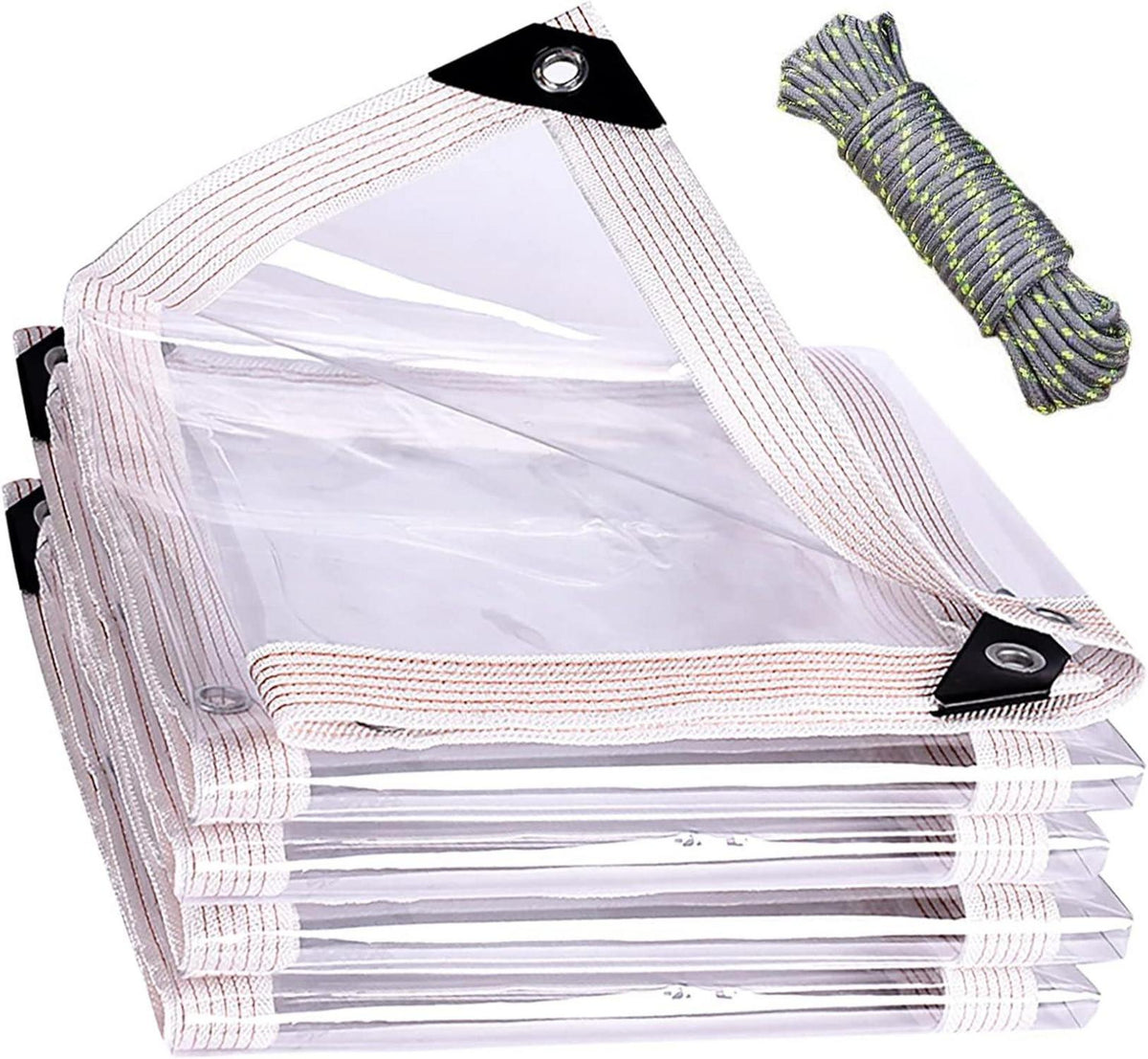 Transparente wasserdichte PVC Abdeckplane mit Ösen 420 g/m² 3x3m