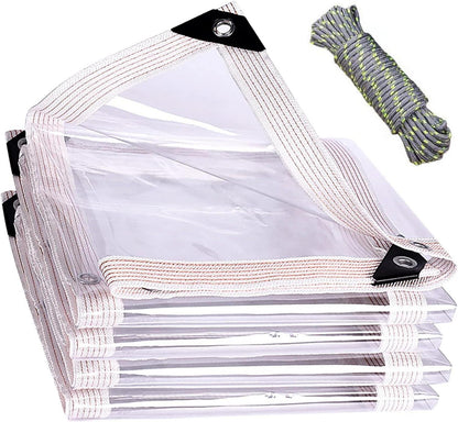 Transparente wasserdichte PVC Abdeckplane mit Ösen 420 g/m² 3x3m