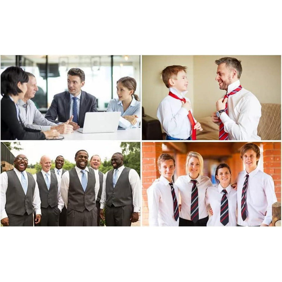 Krawatten & Einstecktuch Set Herren Gepunktet Hellblau Formell
