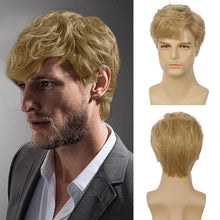 Lockige blonde Cosplay-Perücke mit Perückenkappe und Hitzebeständiger