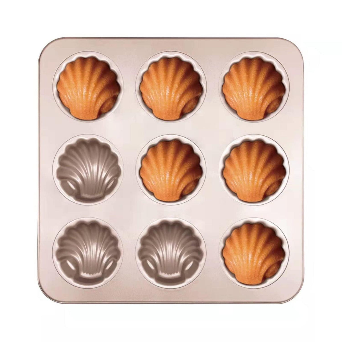 Madeleine Backform aus Karbonstahl – 9 Mulden für Cupcakes & Co.